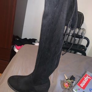 Black high thigh boots